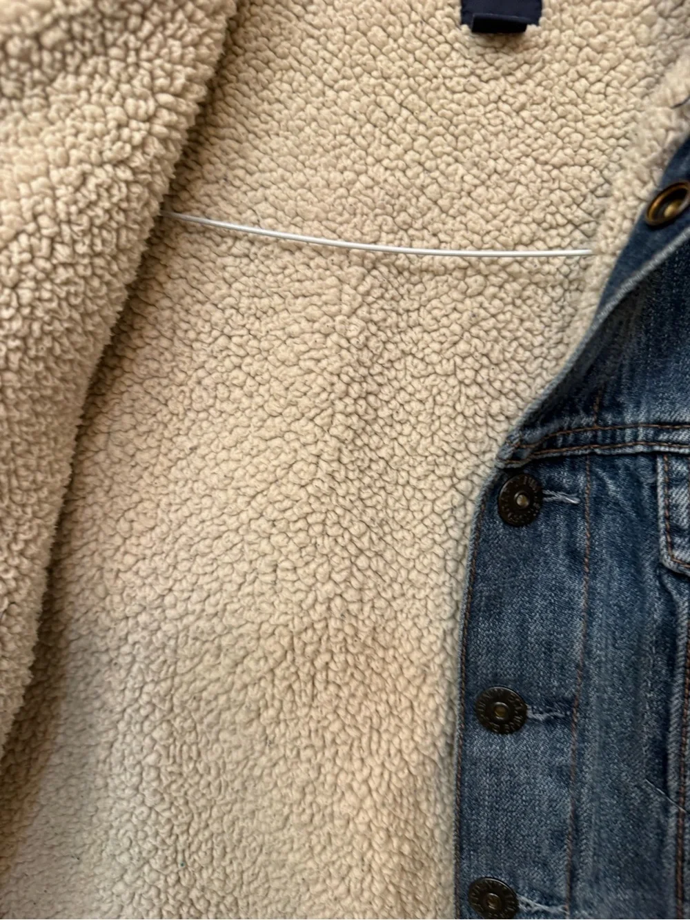 GAP Blue Denim Jacket with Tan Corduroy Collar